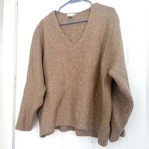 Beige V neck sweater, Comfy, Fall sweater, Winter sweater